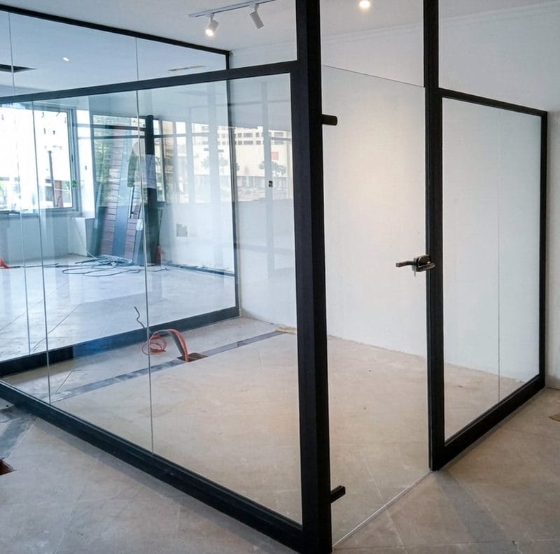 Cloison vitrée aluminium bureau Tanger - séparation verre