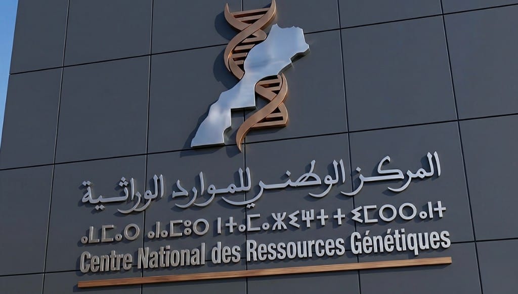 Logo 3D Centre National des Ressources Génétiques - Lettrage en relief façade bâtiment au Maroc
